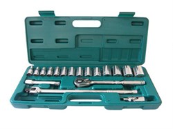Набор головок торцевых дюймовых 1/2"DR 3/8"-1-1/4", с аксессуарами, 18 предметов - фото 45432